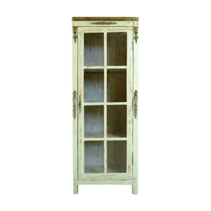 armoire vitrine patinée