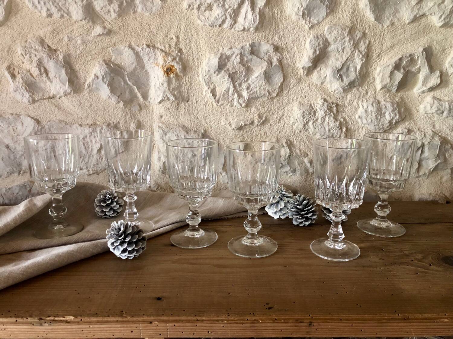 Antique stemmed crystal glasses