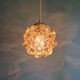 Amber bubble glass pendant (3 available), design by Helena Tynell, 1970.