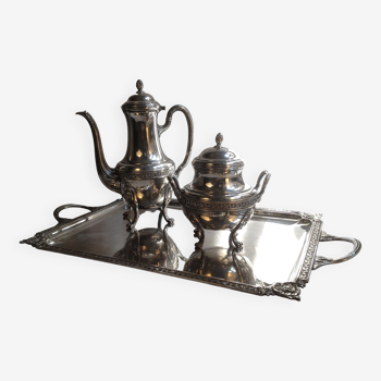 Service à thé en métal argenté, style Louis XVI
