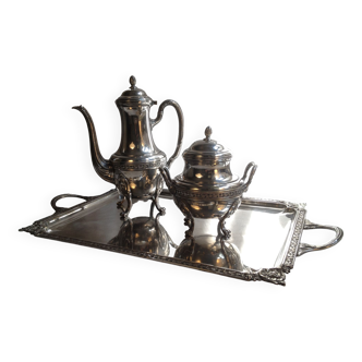 Tea set in silver metal, Louis XVI style