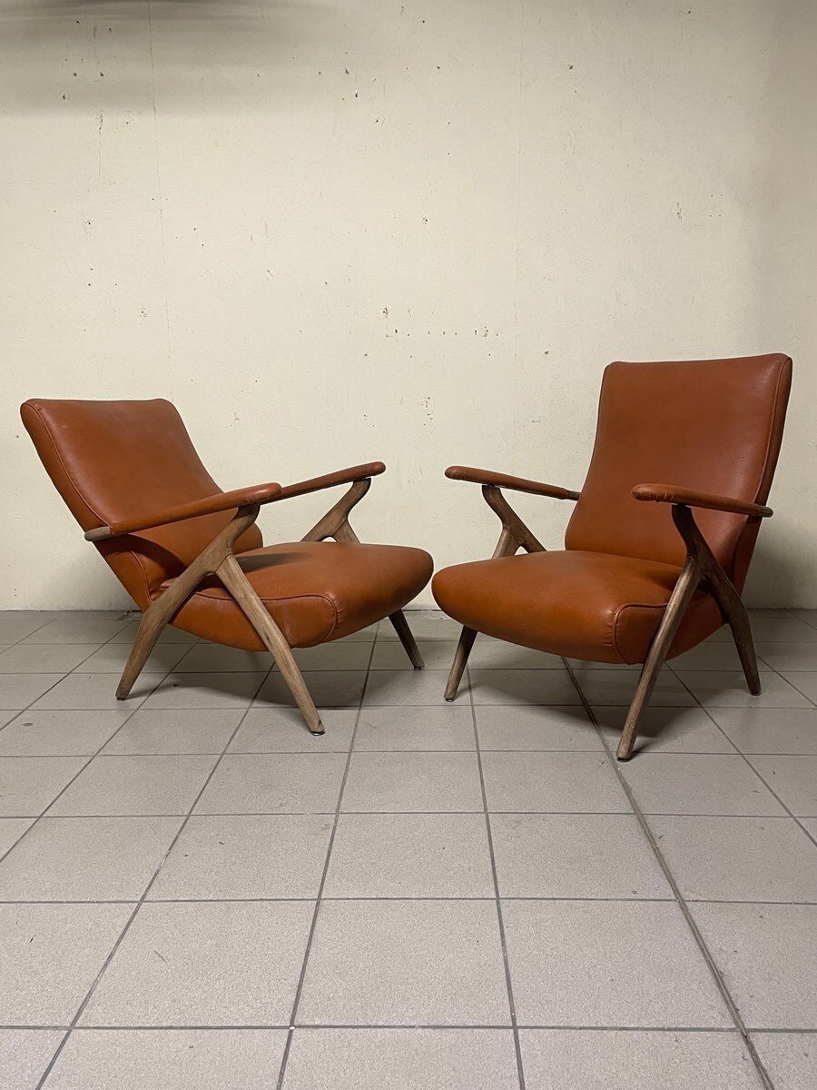Poltrone in stile di Antonio Gorgone, anni '50, set di 2