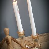 DuO pink glass candle holders