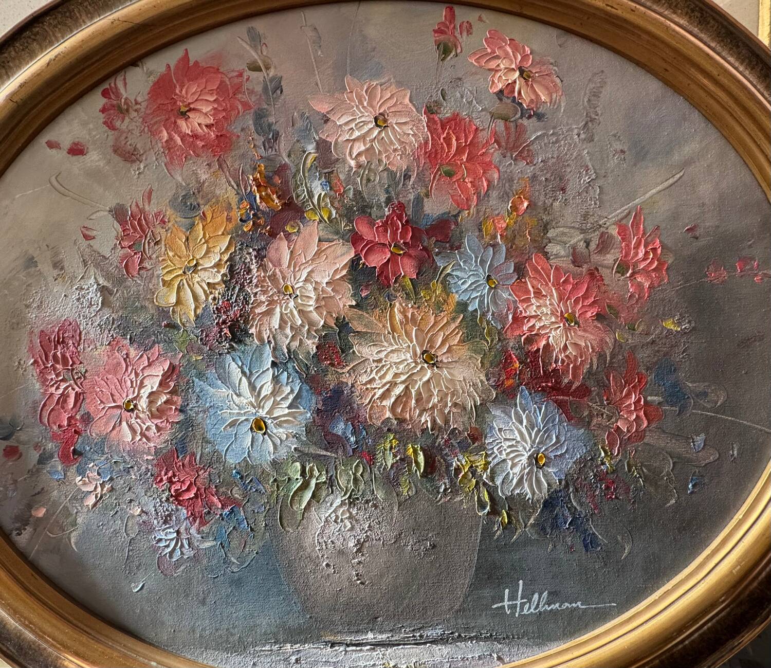 Still life with dahlias signed early 20th century