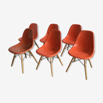 Lot de 6 chaises DSW par Charles et Ray Eames