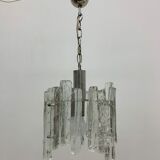 Hanging lamp in Frosted Ice Glass by J. T. Kalmar for Kalmar Franken KG, 1960s