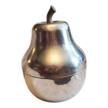 Old vintage 1970s aluminum ice bucket pear