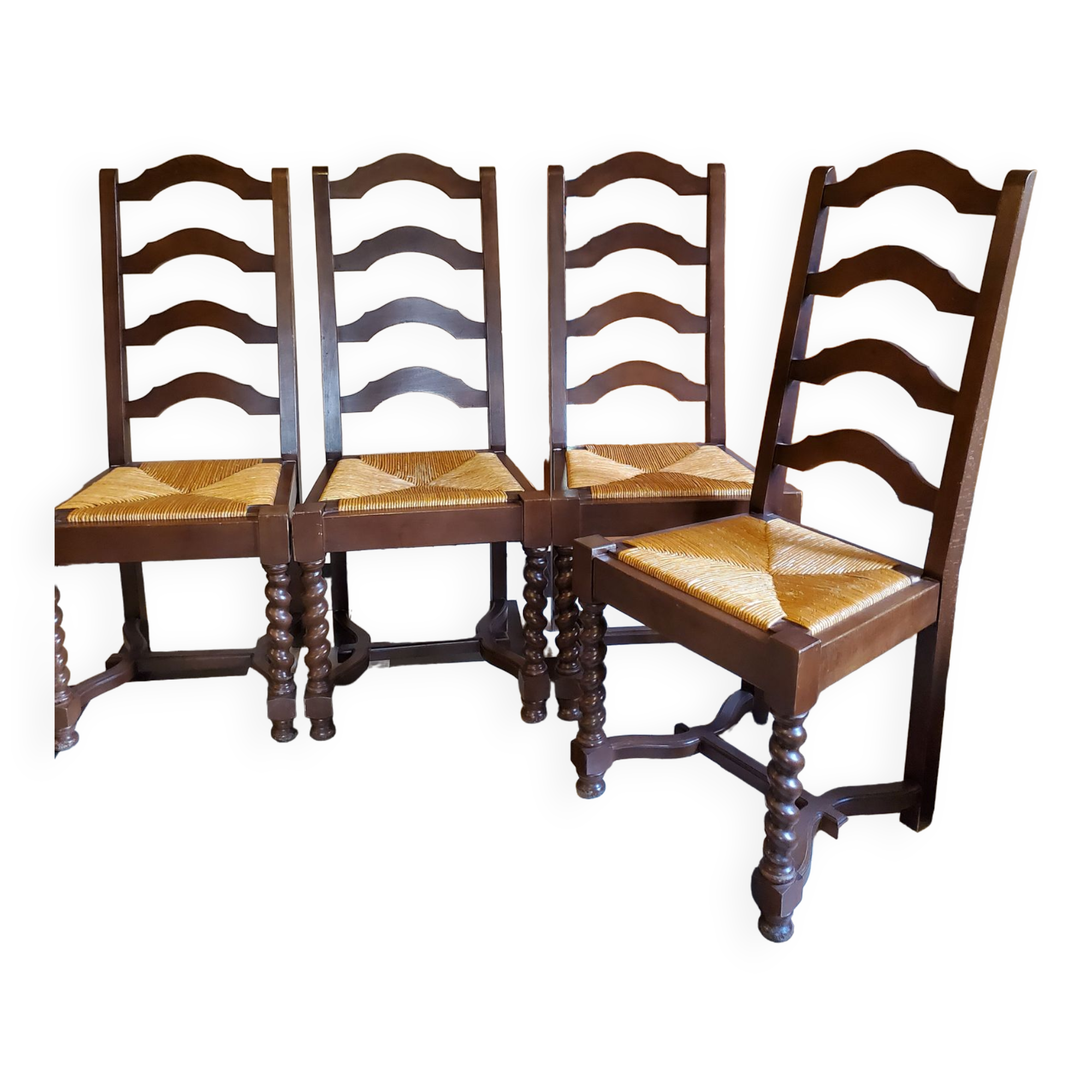 Set of 4 dining chairs Louis XIII style