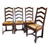 Set of 4 dining chairs Louis XIII style