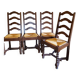 Lot de 4 chaises de salle à manger style Louis XIII