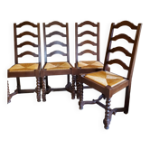 Set of 4 dining chairs Louis XIII style