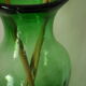 Thick glass vase from Italy, vintage.