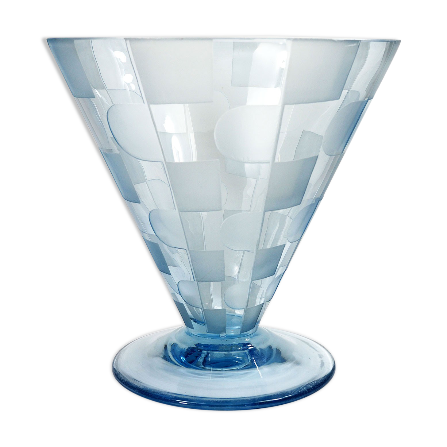 French art deco large conic glass vase, 1920