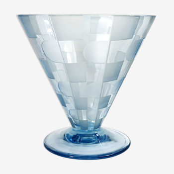 French art deco large conic glass vase, 1920