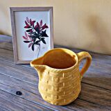 Digoin Sarreguemines pitcher numbered yellow slip