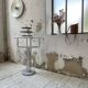 80s glass and marble console