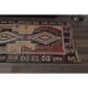 70's Brown Turkish Oushak Handmade Wool Geometric Motif Runner Rug 123x293