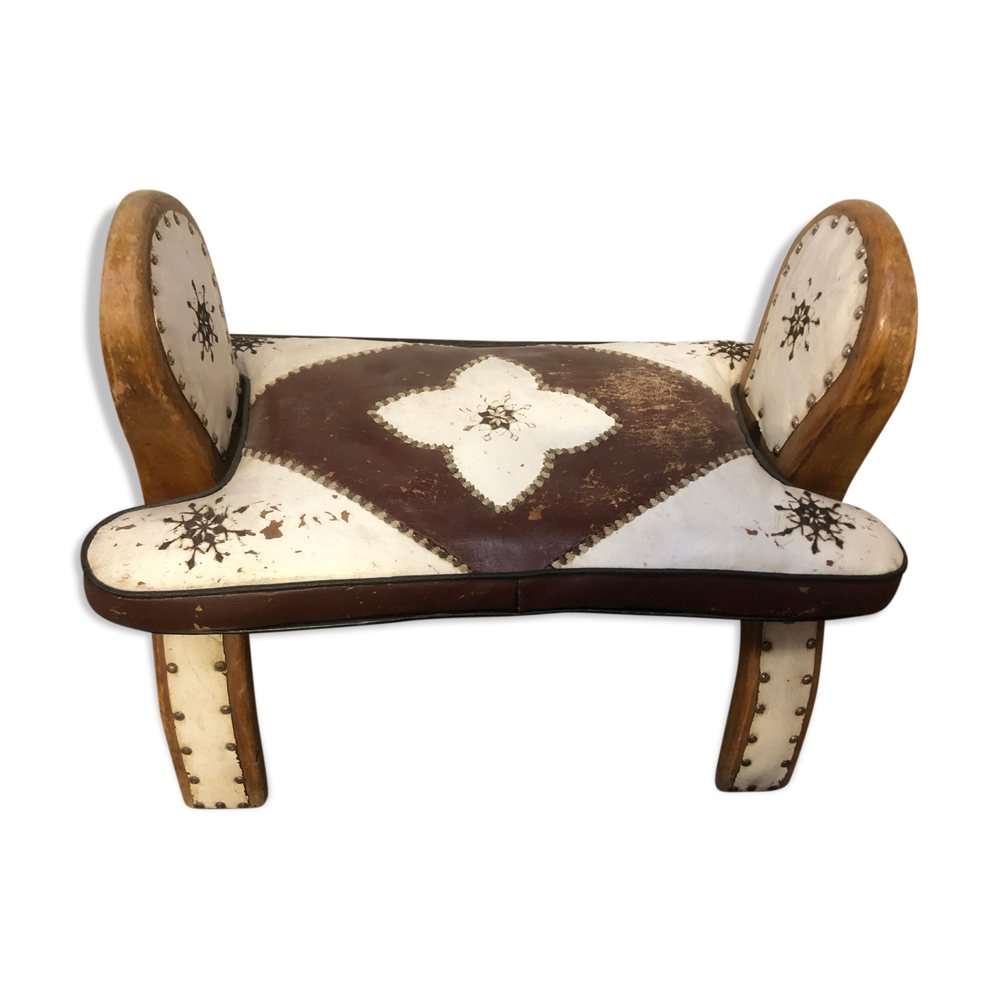 Vintage camel saddle stool 1960