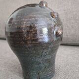 Sculptural ceramic flower spade vase signed