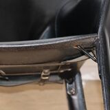 Fauteuil vintage en cuir noir - Années 80