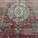 Tapis Oriental en laine nouée à la main, tons rouges et bleus, motif médaillon Vintage, à poils bas, 160x254 Cm