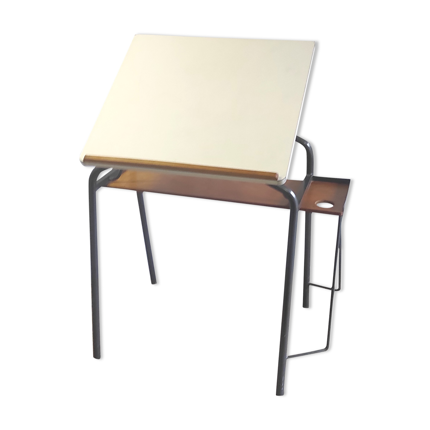 Desk, drawing table in wood and metal – 60s/70s