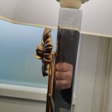 Lampe ancienne vintage métal chromé et bronze doré