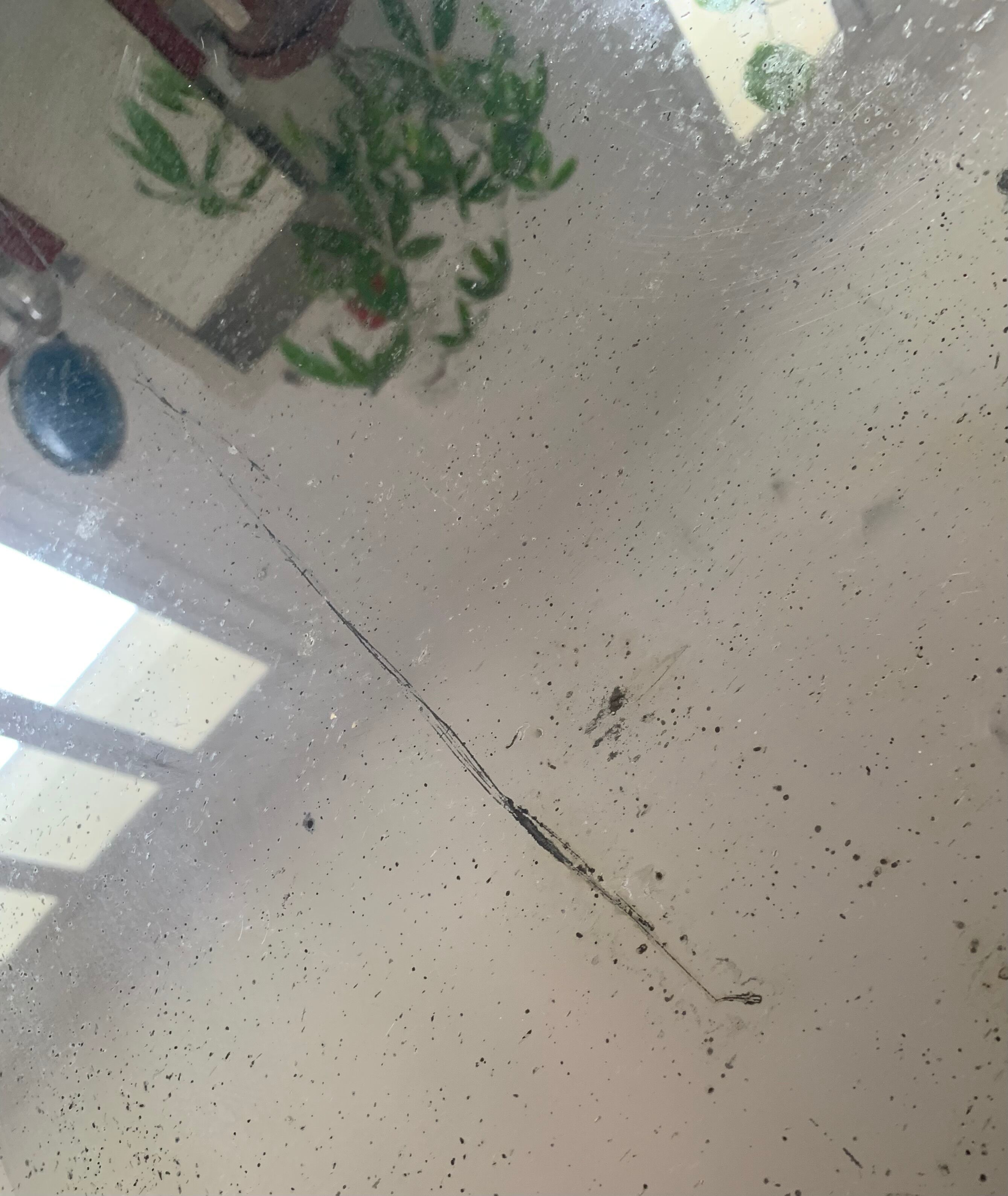 Old bevelled stitched mirror 78x108cm