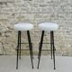 Pair of metal bar top stools in the 60s