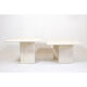 Paire de tables gigognes en travertin, Italie