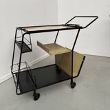 Perforated metal serving trolley style Mathieu Matégot