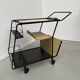 Perforated metal serving trolley in the Mathieu Matégot style