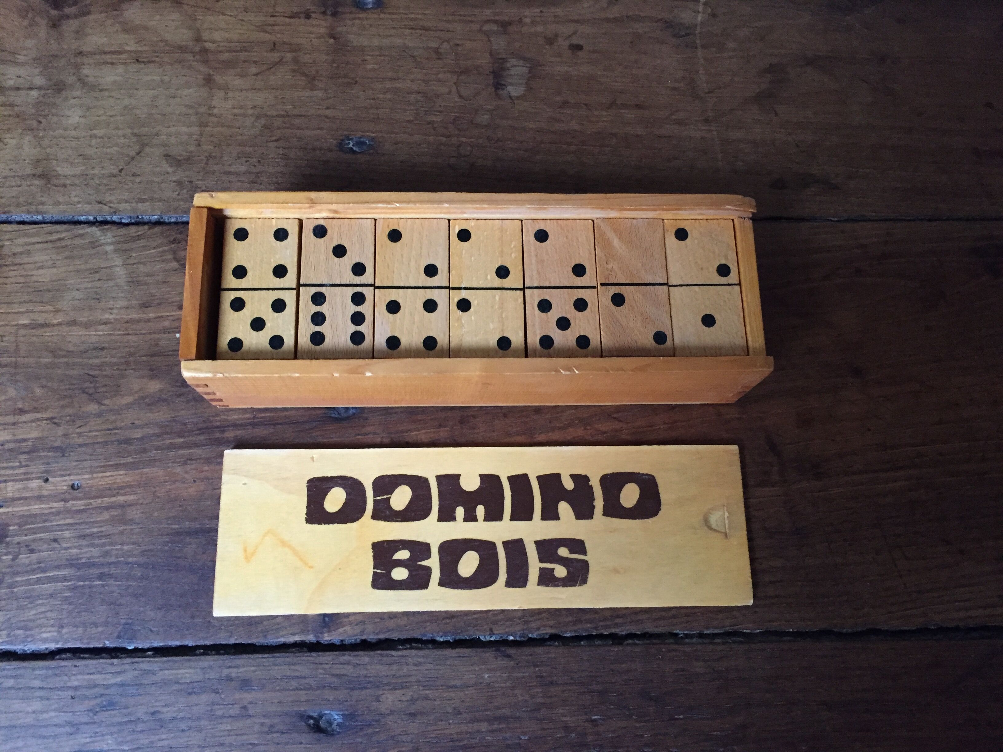 Old wooden dominoes game