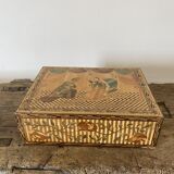 Jewellery box, secrets, straw marquetry and oriental patterns.