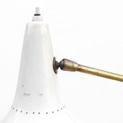 Stilnovo design floor lamp three arms years 50 in alluminium marble, rarest