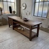 XL central island workbench oak