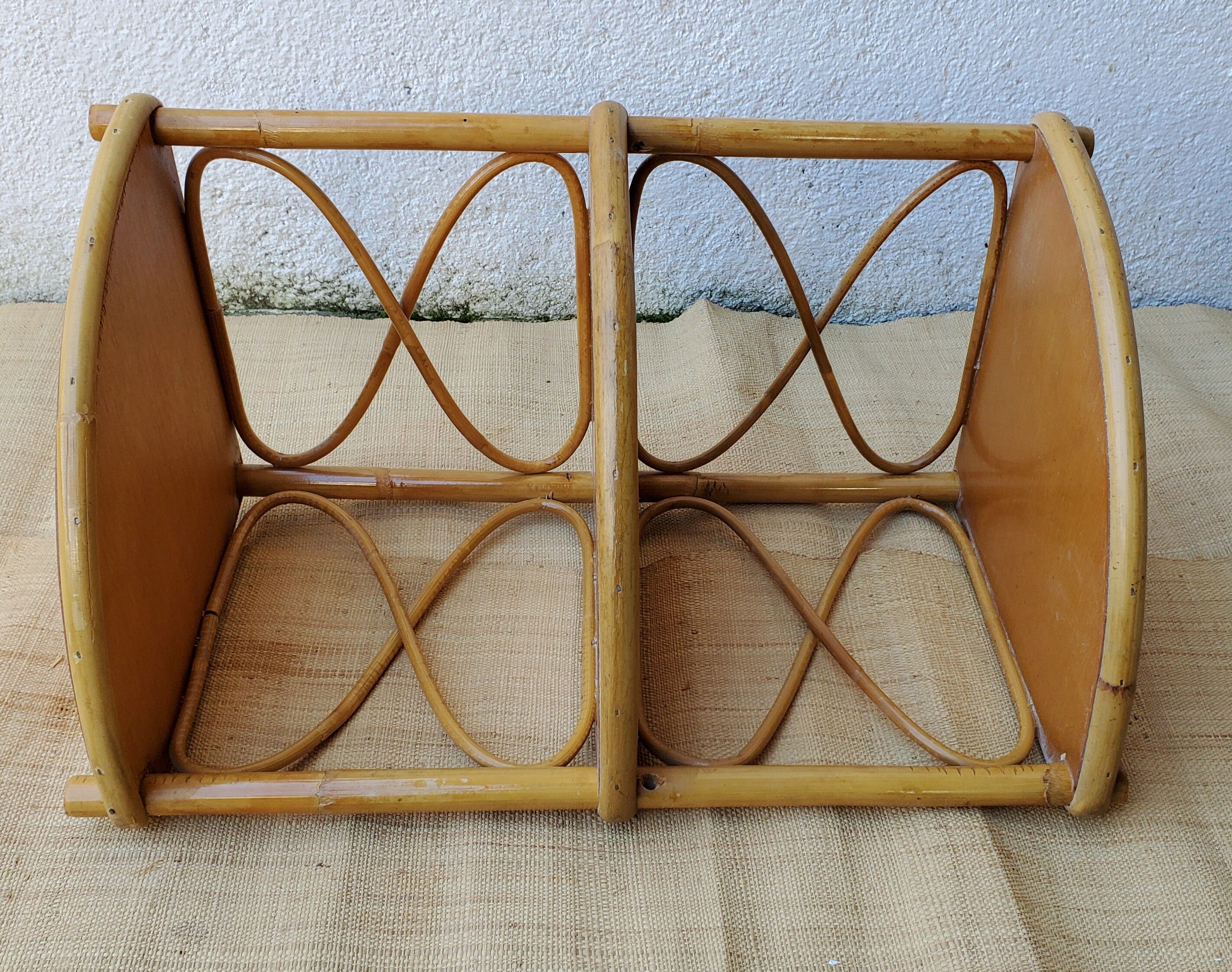 Rattan corner shelf