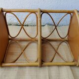 Rattan corner shelf