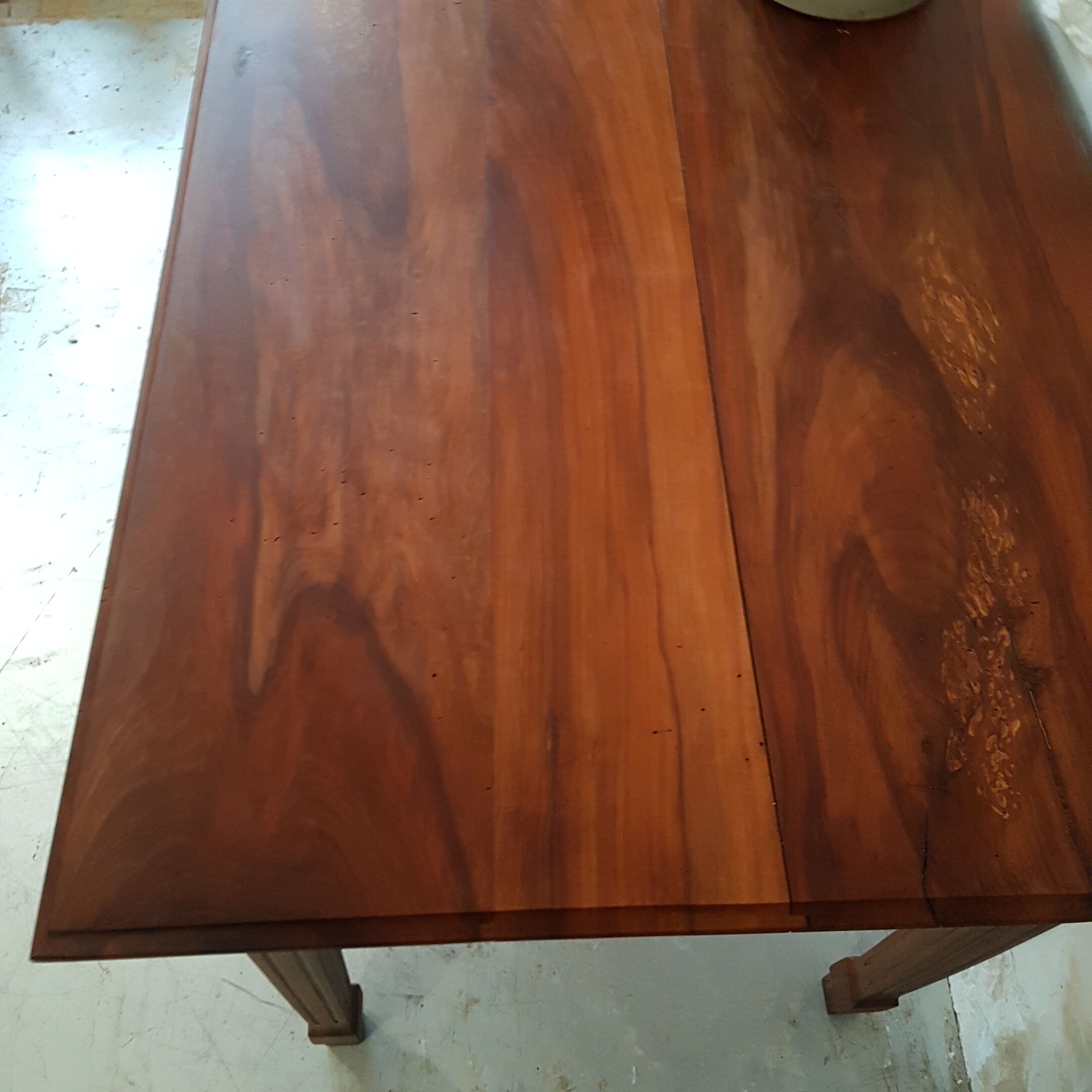 Walnut table with drawer