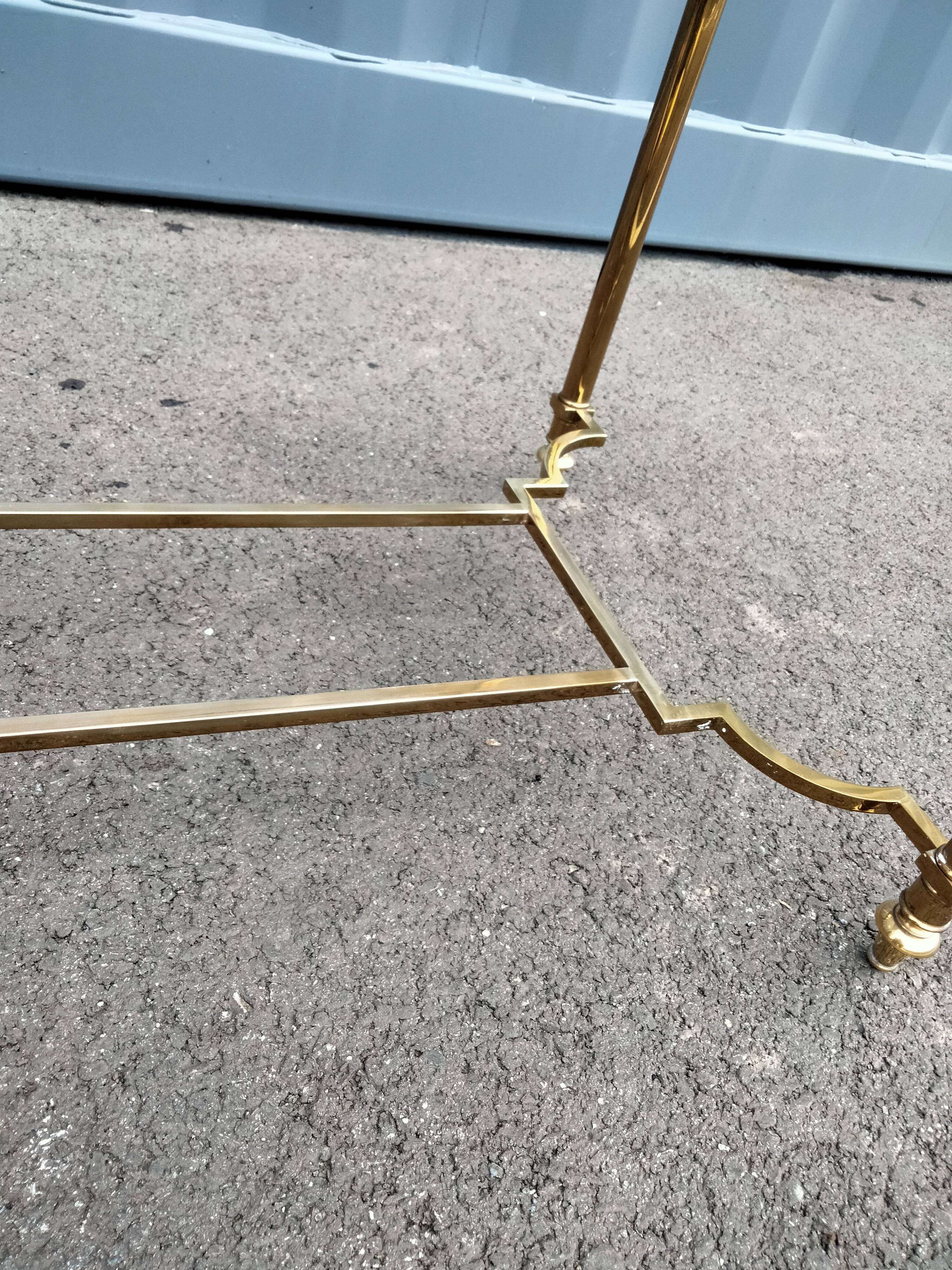 Old coffee table side metal gilded top glass style Louis XVl