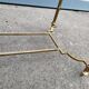 Old coffee table side metal gilded top glass style Louis XVl