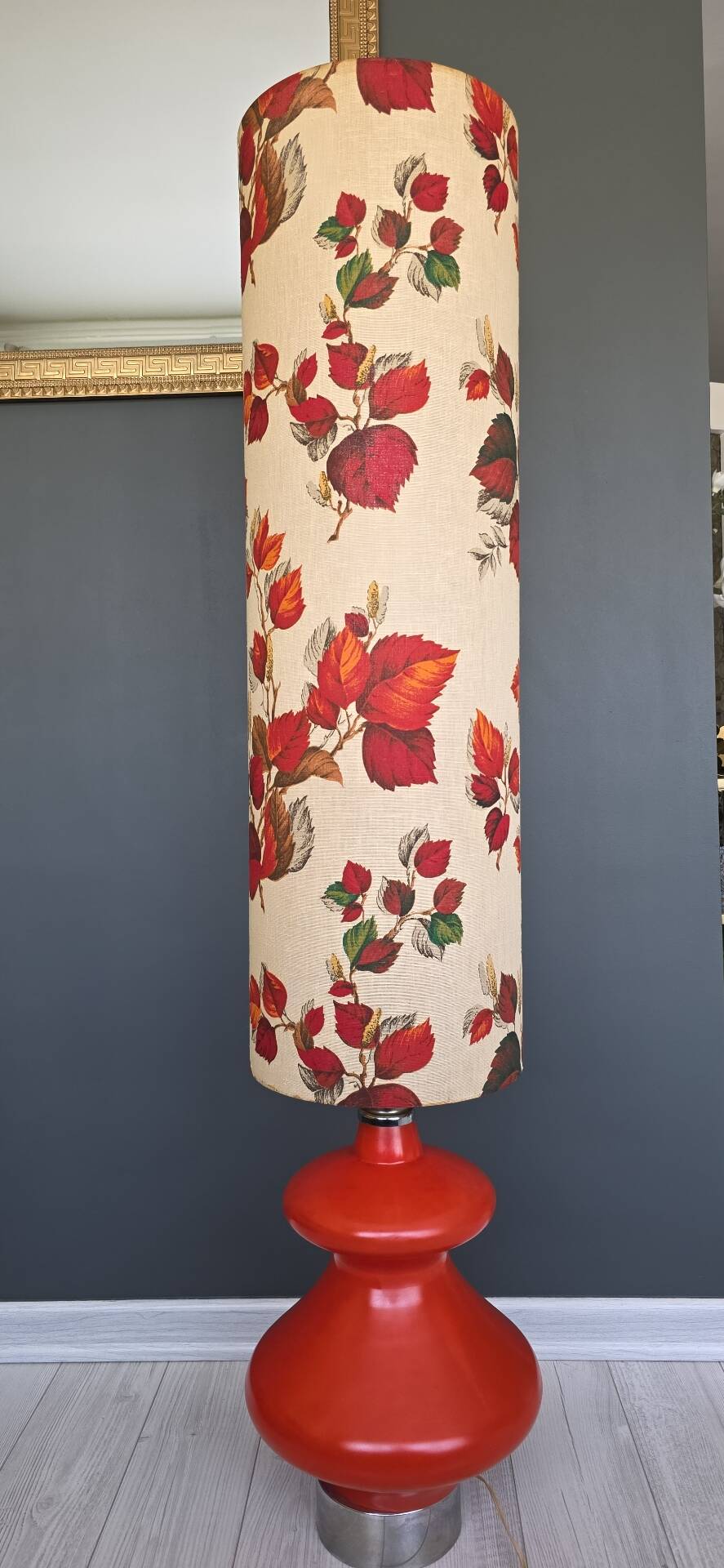 Vintage Space Age lamp 1970 - Red ceramic - Double lighting
