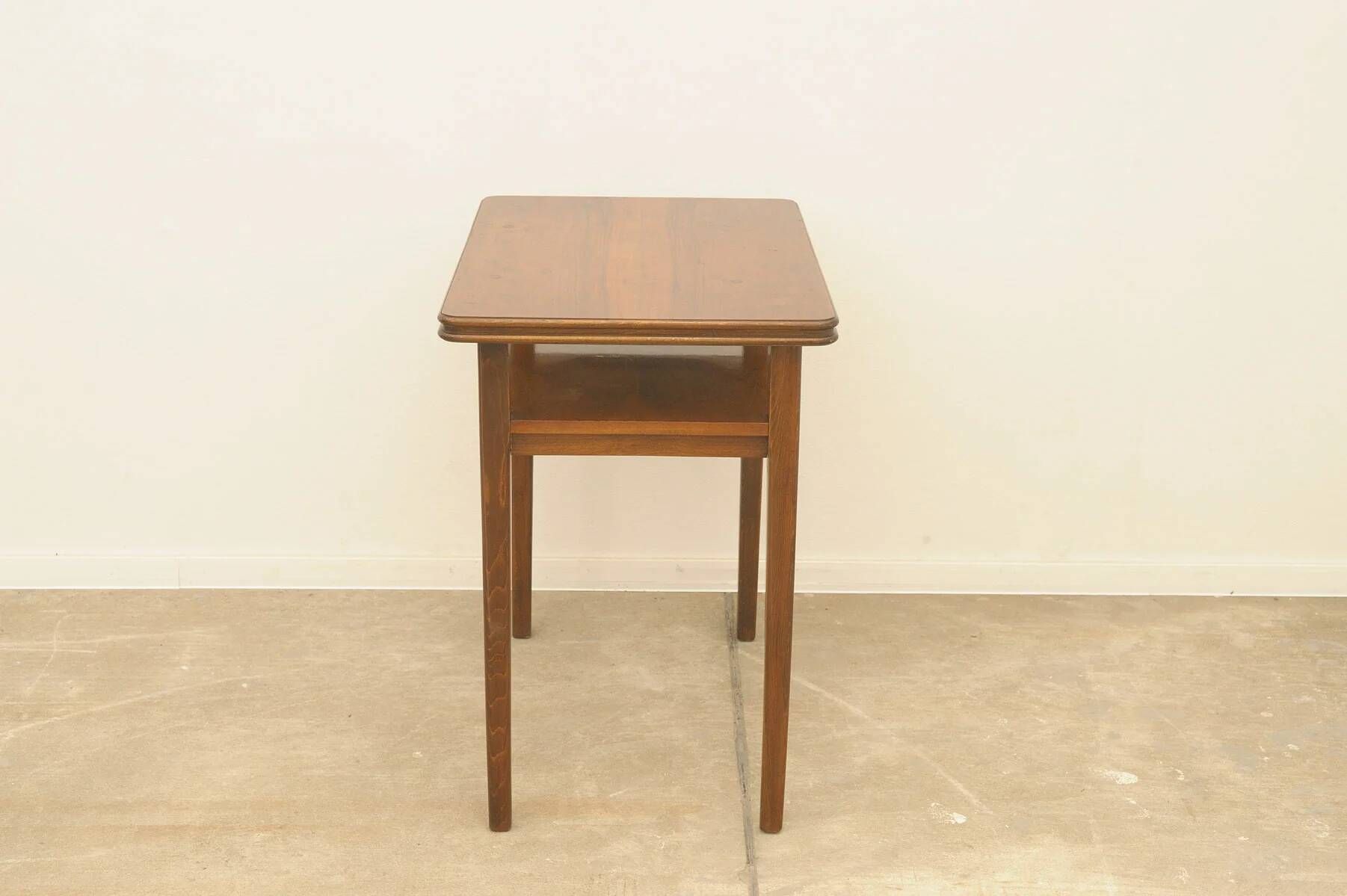 Mid-century walnut coffee table, wooden living room table, 1950s