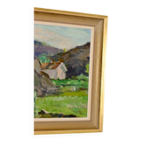 Original Early Century Swedish Oil On Canvas Painting" Abstract Landscape " by Gertrud de Val