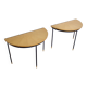 Pair of Italian Sunburst Veneered Consoles / Side Tables, 1960s