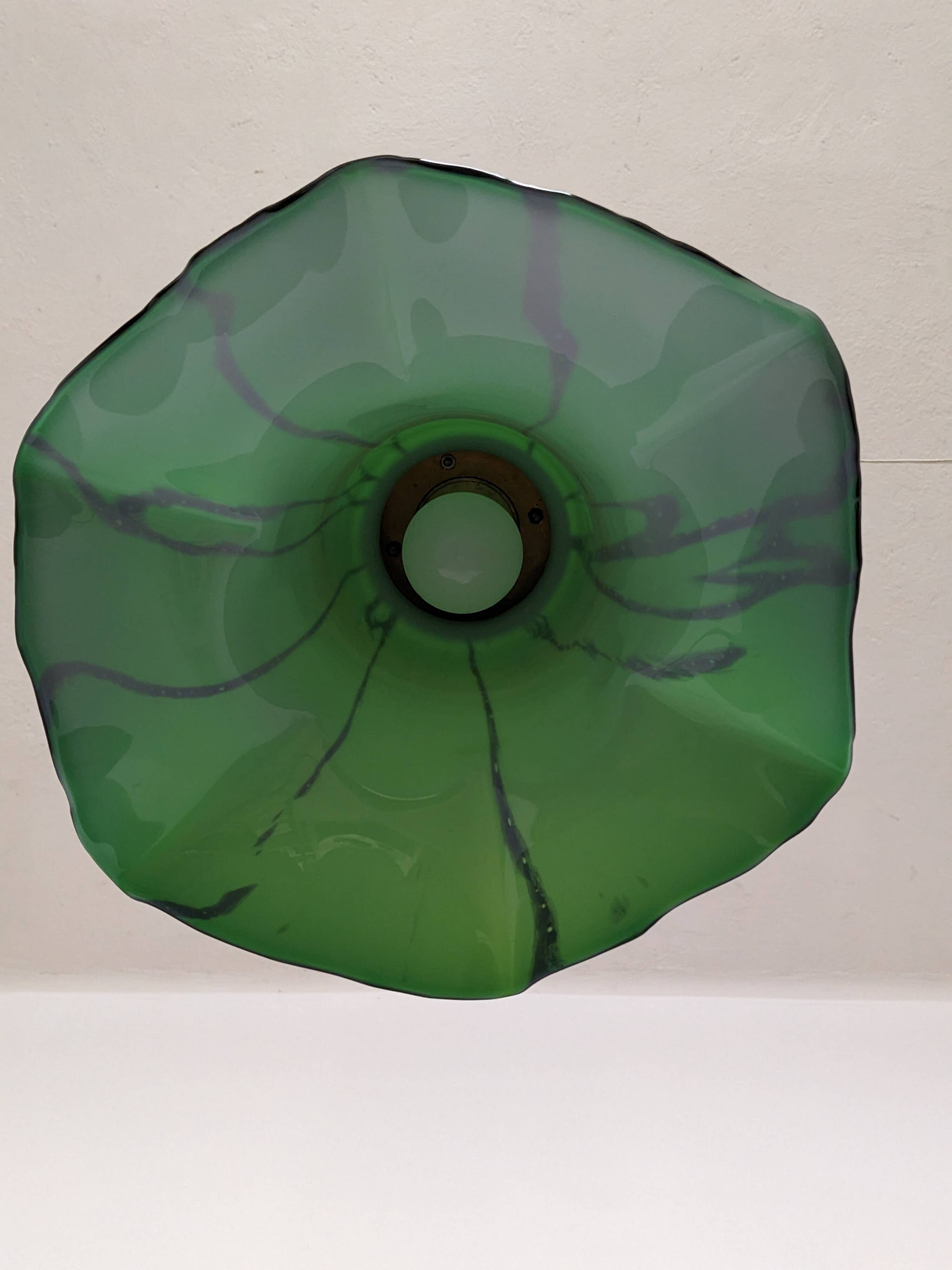 Art Nouveau style Murano glass pendant light, Italy circa 1950