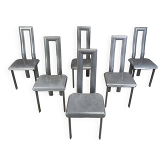 Chaises de salle à manger italiennes modèle Regia par Antonello Mosca pour Ycami, années 1980, lot de 6