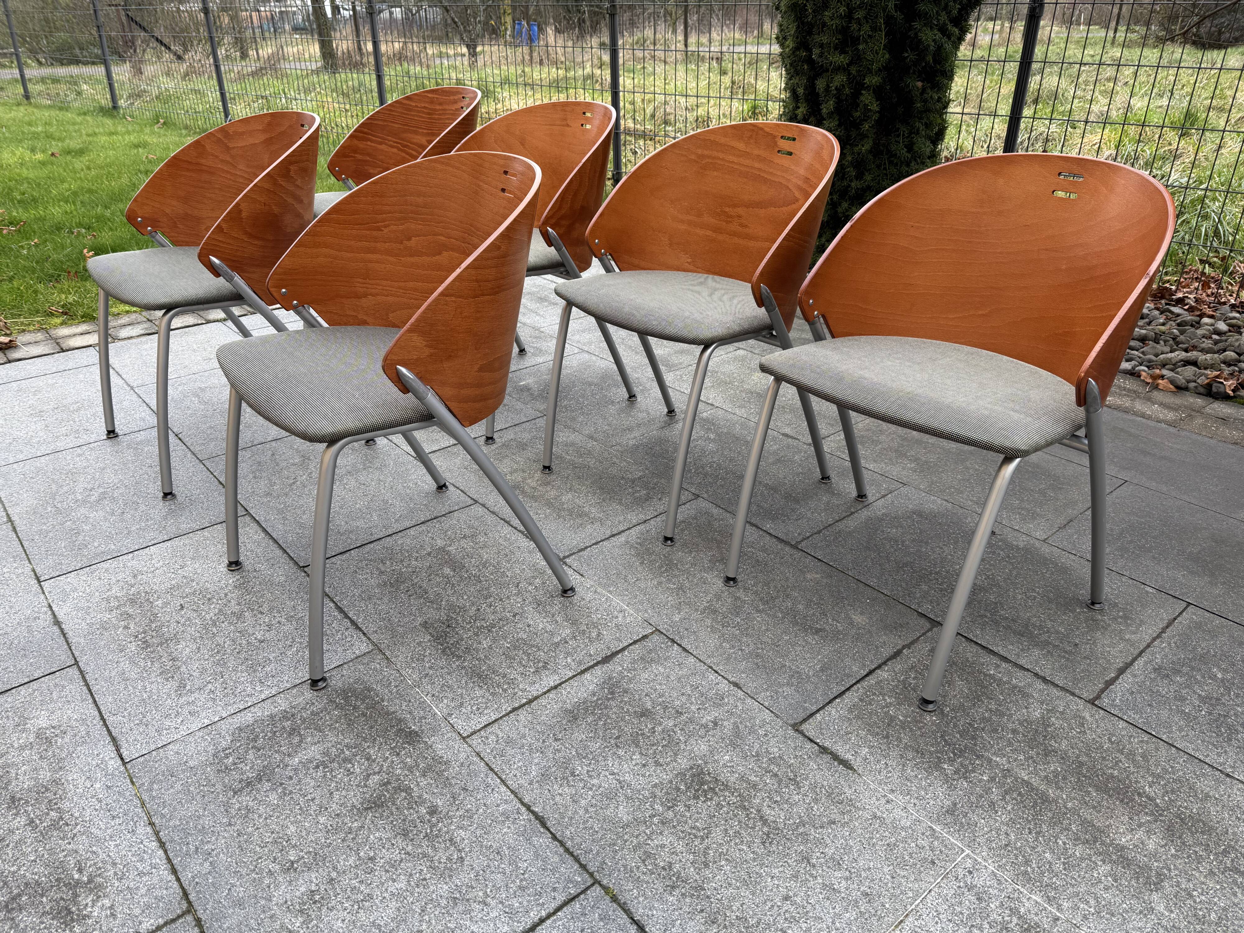 Set of 6 Dutch Lande chairs from the 80s