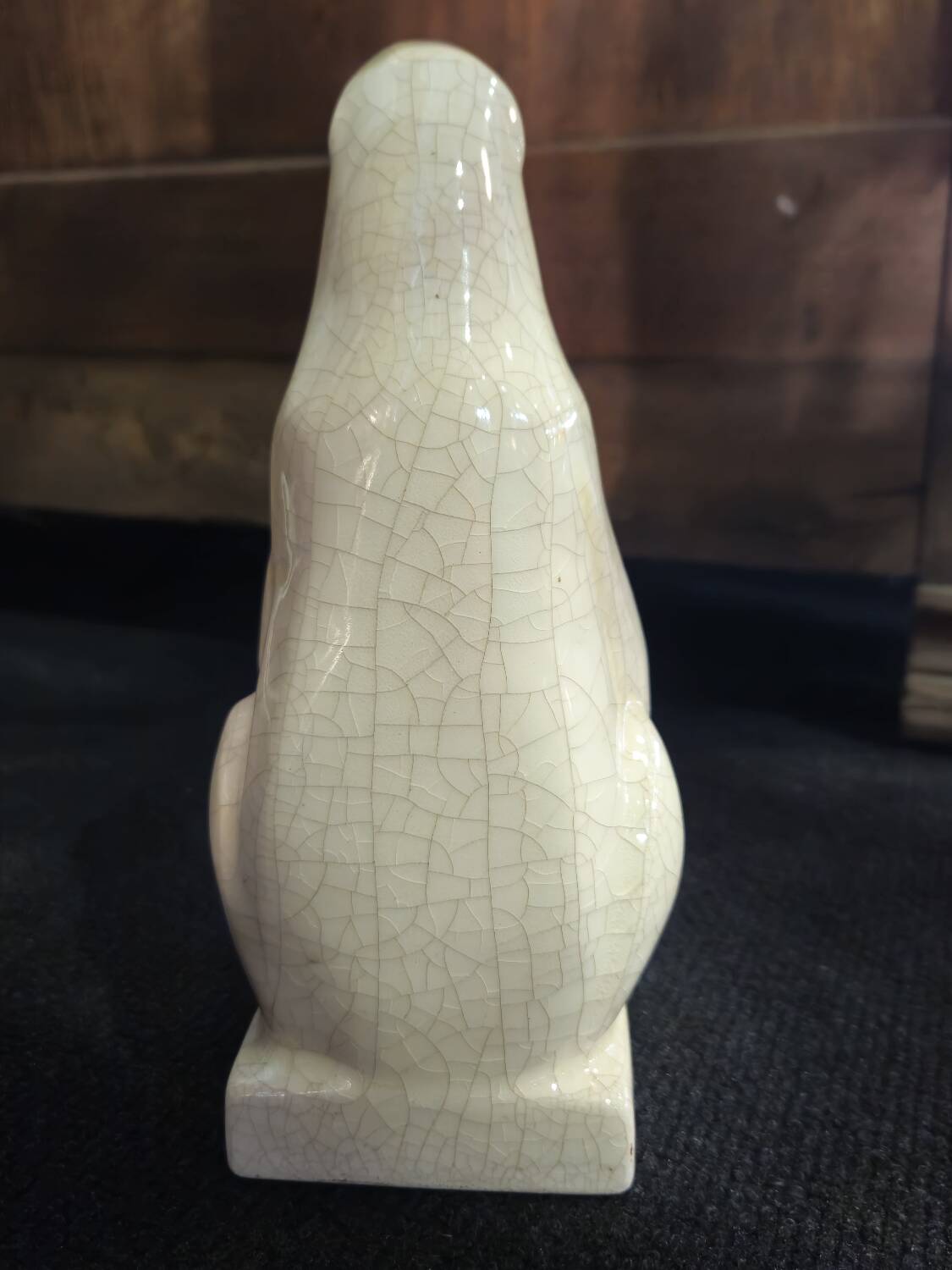 Art Deco Cracked Ceramic Polar Bear Statue