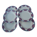 Set of 3 flat plates and 3 hollow plates